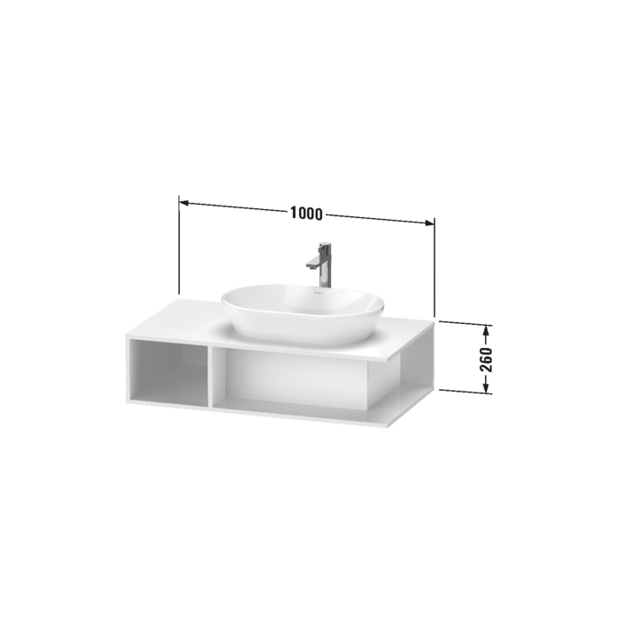 Duravit D-Neo Тумбочка подвесная компакт, 26x100xh55 см, цвет Black Oak DE495901616