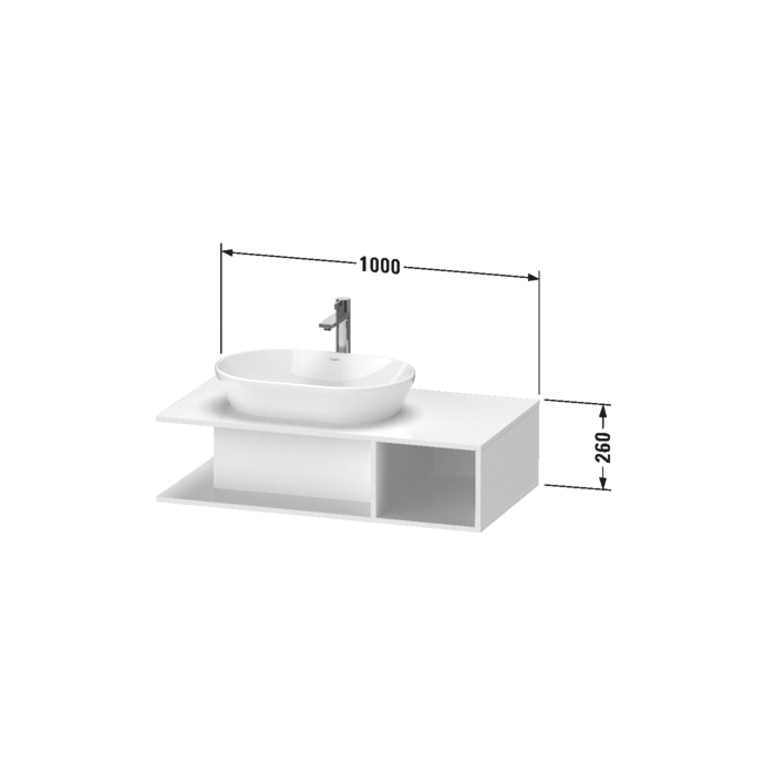 Duravit D-Neo Тумбочка подвесная компакт, 26x100xh55 см, цвет Black Oak DE492901616