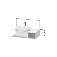 Duravit D-Neo Тумбочка подвесная компакт, 26x100xh55 см, цвет белый высокогл. DE492902222