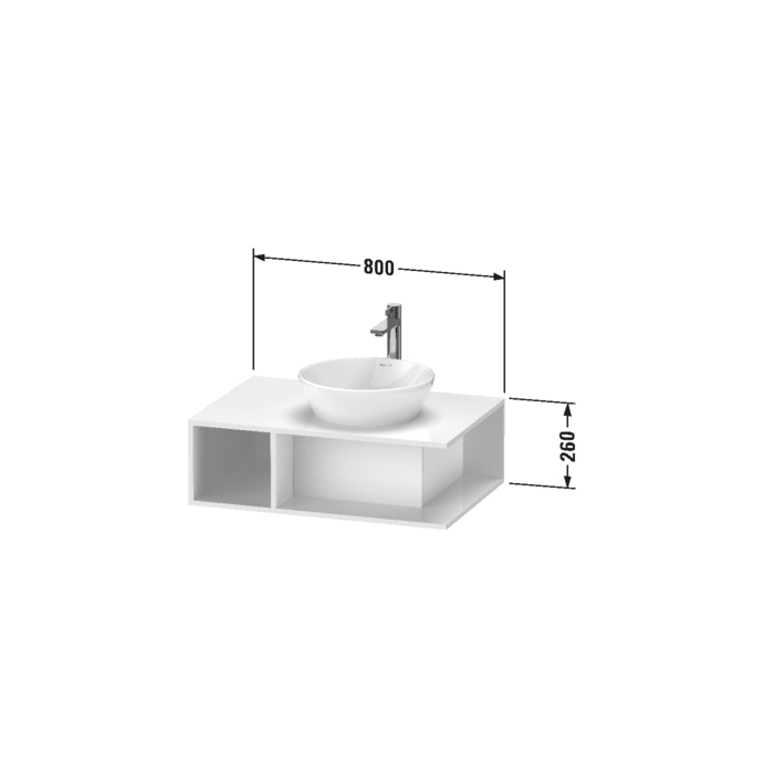 Duravit D-Neo Тумбочка подвесная компакт, 26x80xh55 см, цвет белый высокогл. DE495802222