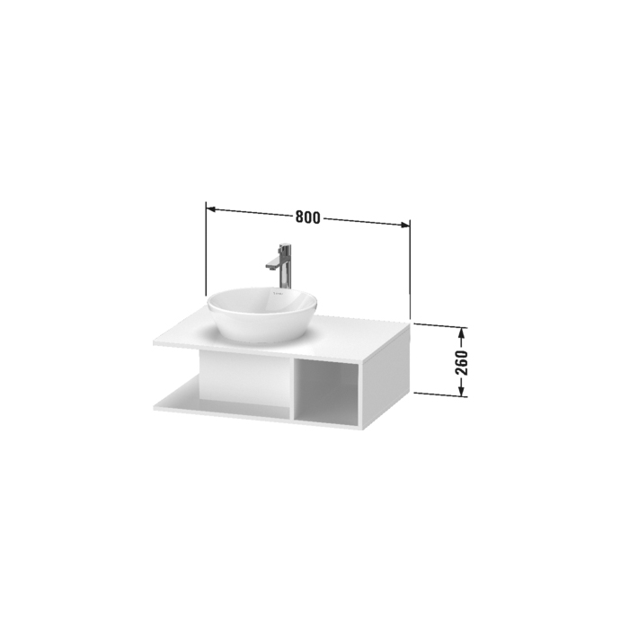 Duravit D-Neo Тумбочка подвесная компакт, 26x80xh55 см, цвет белый высокогл. DE492802222