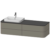 Duravit Happy D.2 Plus Столешница 16x130xh55 cм, для тумбы, цвет graphite supermat HP031HL8080