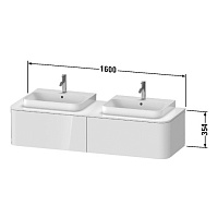 Duravit Happy D.2 Plus Тумба подвесная 354x160xh55cмDX, цвет белый глянцевый HP4946B2222
