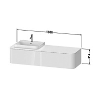 Duravit Happy D.2 Plus Тумба подвесная 354x160xh55 cм, SX, цвет белый глянцевый HP4944L2222