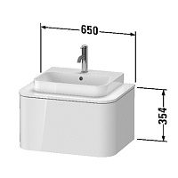 Duravit Happy D.2 Plus Тумба подвесная 354x65xh48 cм, цвет белый глянцевый HP494002222