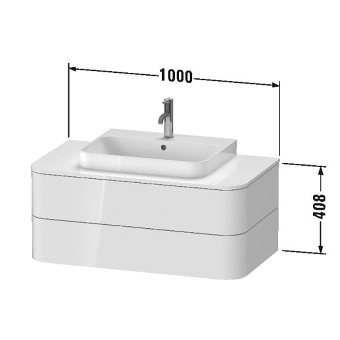Duravit Happy D.2 Plus Тумба подвесная 40,8x100xh55 cм, цвет stone grey satin matt HP497109292