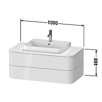 Duravit Happy D.2 Plus Тумба подвесная 40,8x100xh55 cм, цвет stone grey satin matt HP497109292