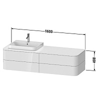 Duravit Happy D.2 Plus Тумба подвесная 408x160xh55 cм, цвет белый глянцевый HP4973L2222