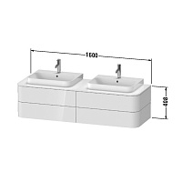 Duravit Happy D.2 Plus Тумба подвесная 408x160xh55 cм, цвет nordic white satin matt HP4974B3939