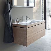 Duravit L-Cube Тумба C-Bonded 80 см + раковина, цвет: дуб кашемир/белый LC6927O1111