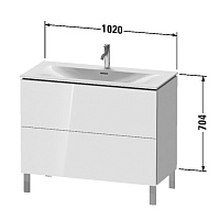 Duravit L-Cube Тумба напольная под раковину, 70,4x102xh48,1 cм, цвет White High Gloss LC659802222