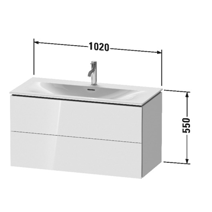 Duravit L-Cube Тумба подвесная под раковину, 55x102xh48,1 cм, цвет White High Gloss LC630802222