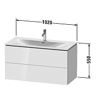 Duravit L-Cube Тумба подвесная под раковину, 55x102xh48,1 cм, цвет White High Gloss LC630802222