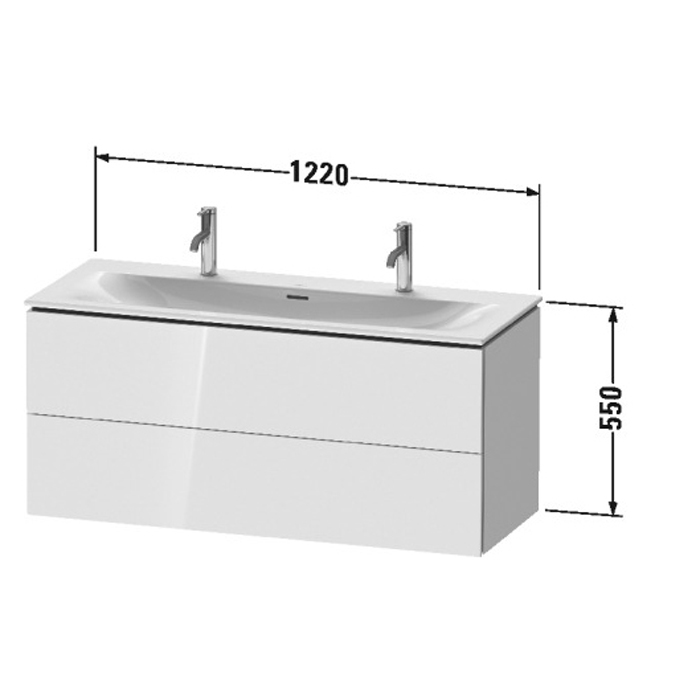 Duravit L-Cube Тумба подвесная под раковину, 55x122xh48,1 cм, цвет White High Gloss LC630902222