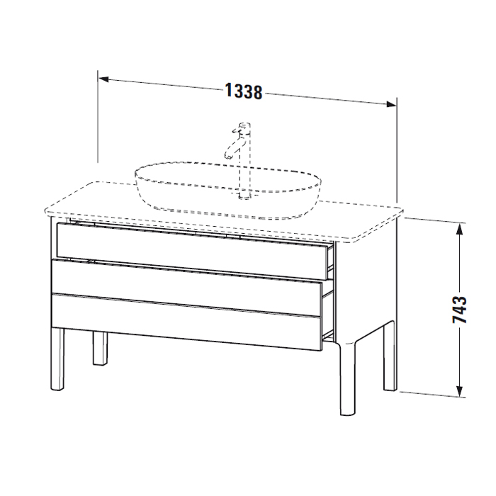 Duravit Luv База напольная, 74,3x138,8xh57,1 cм, цвет светло-голубой шелков.-мат. LU956609797