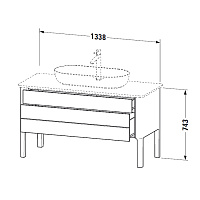 Duravit Luv База напольная, 74,3x138,8xh57,1 cм, цвет светло-голубой шелков.-мат. LU956609797