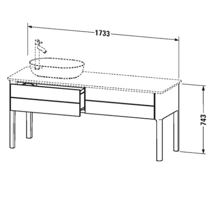 Duravit Luv База напольная, 74,3x178,8xh57,2 cм, цвет светло-голубой шелков.-мат. LU9563L9797