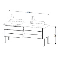 Duravit Luv База напольная, 74,3x178,8xh57,2 cм, цвет темно-синий шелков.-мат. LU9567B9898