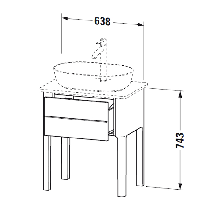 Duravit Luv База напольная, 74,3x68,8xh45 см, цвет серо-коричневый шелков.-мат. LU956006060