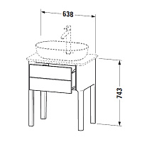 Duravit Luv База напольная, 74,3x68,8xh45 см, цвет серо-коричневый шелков.-мат. LU956006060