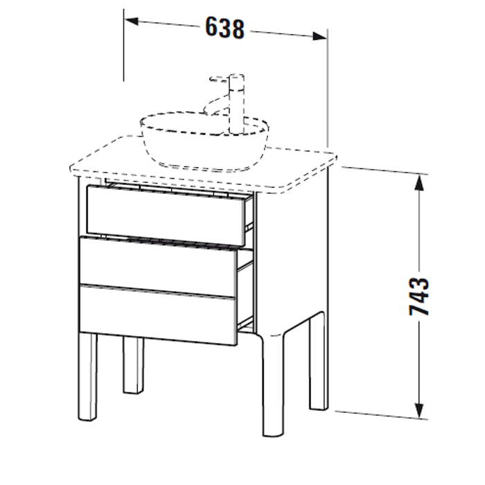 Duravit Luv База напольная, 74,3x68,8xh45 см, цвет темно-синий шелков.-мат. LU956509898