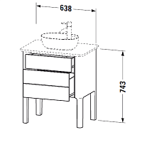 Duravit Luv База напольная, 74,3x68,8xh45 см, цвет темно-синий шелков.-мат. LU956509898