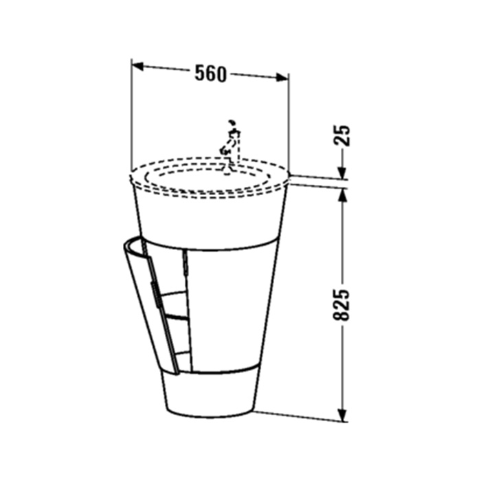 Duravit Starck 1 Тумба напольная 60x56xh82,5 см, с 2мя дверцами, 1 полка, цвет macassar S1952002424