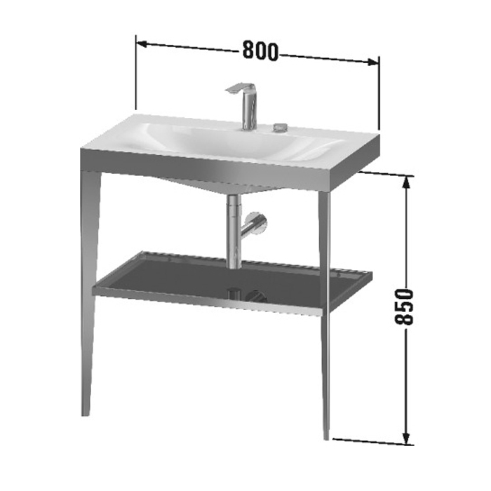 Duravit XViu Консоль напольная, 85x80xh48 cм, цвет champagne matt/crome XV4715OB110