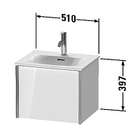 Duravit XViu Тумба подвесная 51x42хh39 cм, цвет белый глянцевый XV40310B222