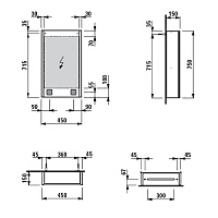 Laufen Frame 25 Зеркальный шкафчик, алюминий, 1 двуств. зерк. дверь 4.0830.2.900.144.1