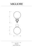 Migliore Cristalia Светильник настенный, стекло, Swarovski, цвет: хром 16814