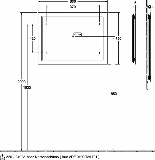 Villeroy & Boch Finion Зеркало 60x4,5x75h см F6006000