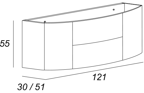 Тумба для комплекта Cezares Eden 120 grigio talpa opaco 54407