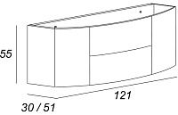 Тумба для комплекта Cezares Eden 120 grigio talpa opaco 54407