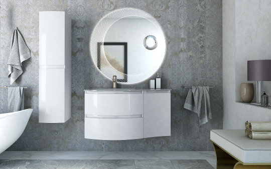 Cezares Vague Шкаф подвесной правый 34x41x55h см, цвет: bianco lucido 44222