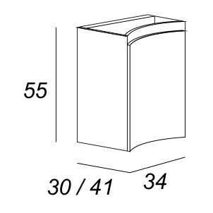 Cezares Vague Шкаф подвесной правый 34x41x55h см, цвет: bianco lucido 44222