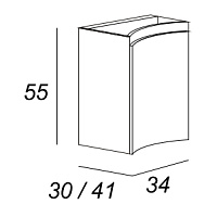 Cezares Vague Шкаф подвесной правый 34x41x55h см, цвет: bianco lucido 44222