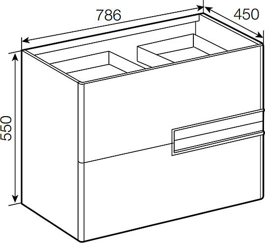 Roca Victoria Nord Тумба под раковину 78,6x45x55см с 2 ящиками, цвет: белый глянец ZRU9302731
