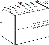 Roca Victoria Nord Тумба под раковину 78,6x45x55см с 2 ящиками, цвет: белый глянец ZRU9302731