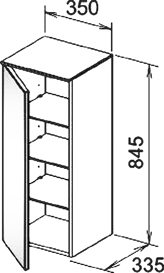 Keuco Royal Reflex Шкаф, стекло белое L 34020 210001