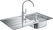 Комплект Grohe Bau  Мойка кухонная K200 31552SD0 + Смеситель BauEdge 31367000 для кухонной м 31562SD0