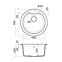 Omoikiri Yasugata 48R-WH Кухонная мойка Tetogranit 48,5x48,5 см, цвет: белый 4993133
