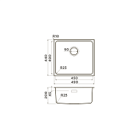 Omoikiri Tadzava 49-U/I-IN Кухонная мойка нерж. сталь 49x44 см, цвет: нержавеющая сталь 4993074