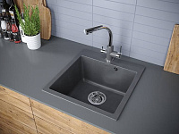 Paulmark Kante Кухонная мойка It-Granit 51x52 см, цвет: графит PM105152-DG