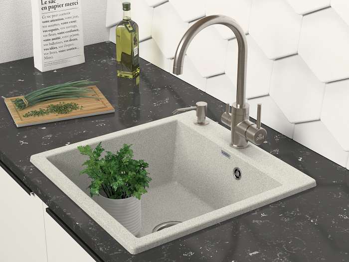 Paulmark Kante Кухонная мойка It-Granit 51x52 см, цвет: серый PM105152-GR