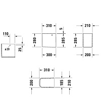 Duravit Happy D.2 Полупьедестал для раковины 21х31 см, (231680,231665,231660), цвет белый. 858280000