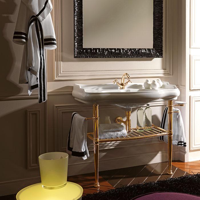 Kerasan Retro Консоль 100x54 см, под раковину на 100 см, с полкой, цвет: Oro 730091