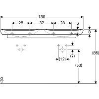 Geberit MyDay Двойная раковина 130х48 см, цвет: белый 135430600