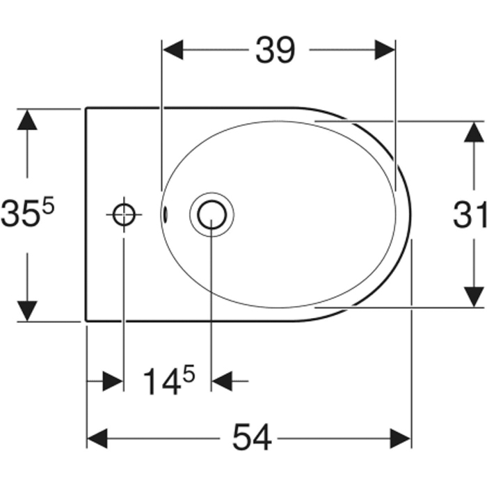 Geberit ICon Подвесное биде 54х35,5 см, цвет: белый 234000000