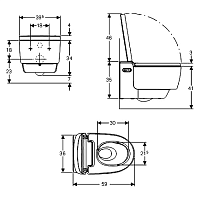 Geberit AquaClean Mera Classic Унитаз-биде подвесной безобод. с крышкой микролифт цвет: белый глянц. 146.204.11.1